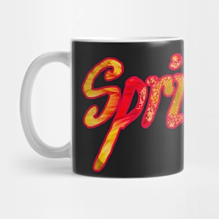 Spring word made of flowers Mug